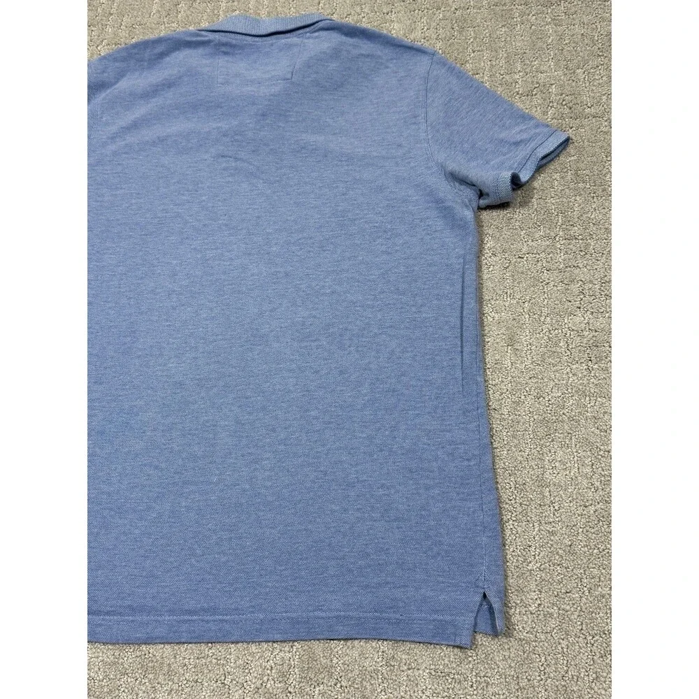 Banana Republic Organic Cotton Pique Polo Shirt Men's Large Blue Short Sleeve